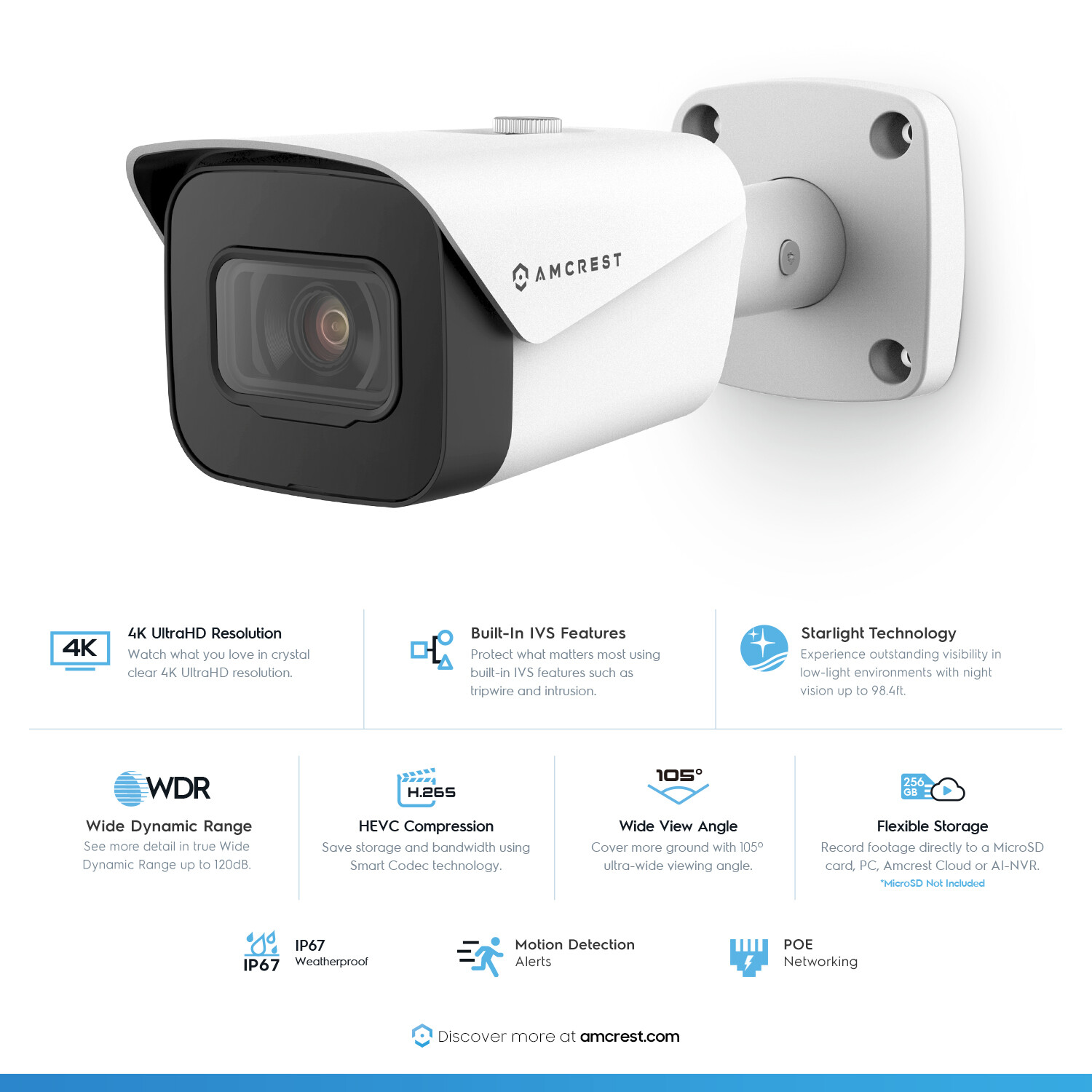 Amcrest 4K 8-Channel Security Camera System with H.265 (NV4108E-HS-IP8M-2496EW)-