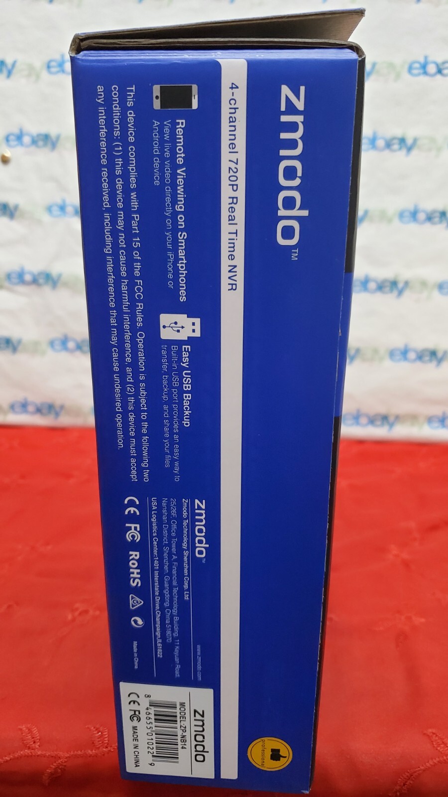 Zmodo ZP-NB14 4CH 720P HDD Real Time NVR Network Video Recorder “NO HARD DRIVE”