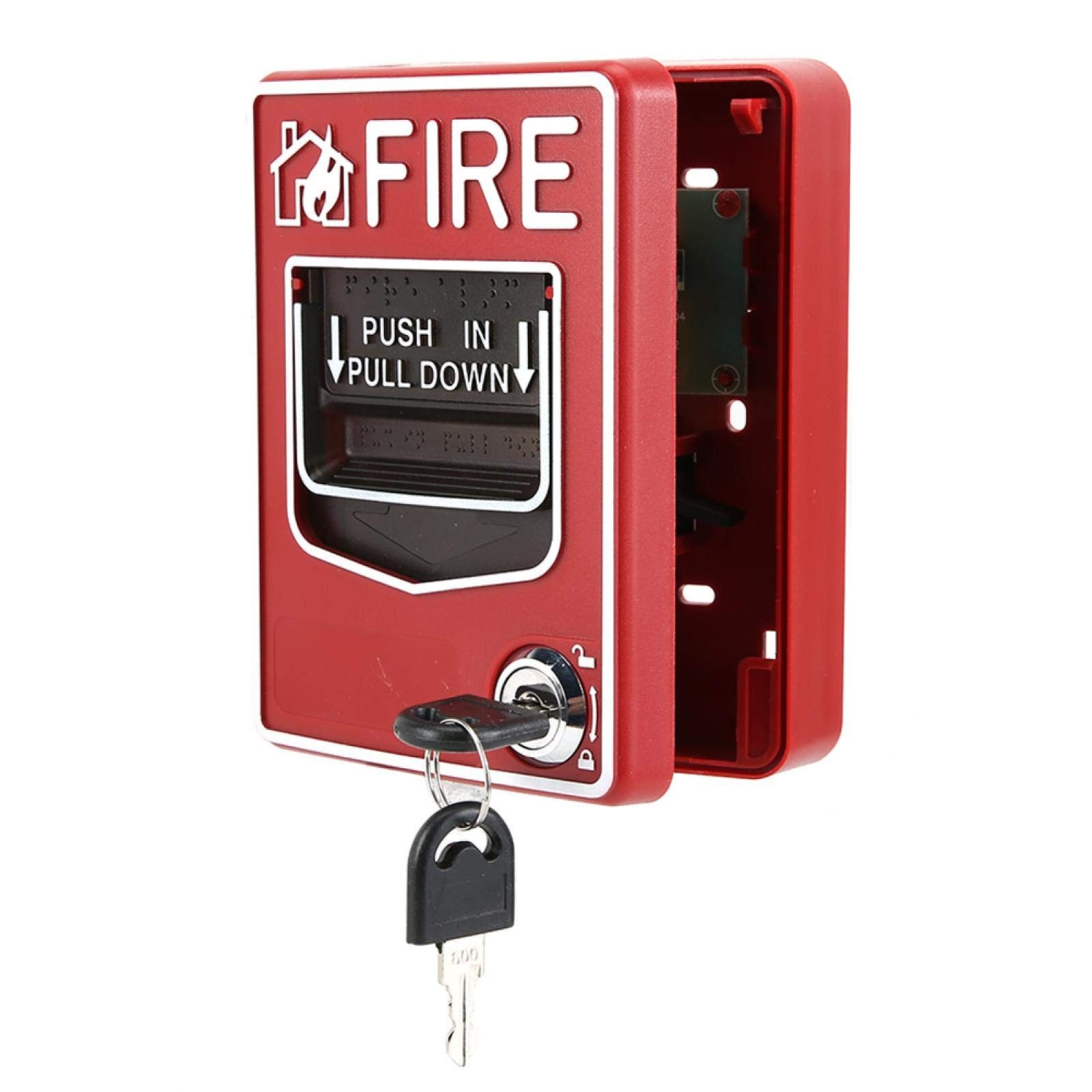 Fire Lite Alarms, Dual Action Manual Pull Station Fire Alarm Horn Siren Alarm…