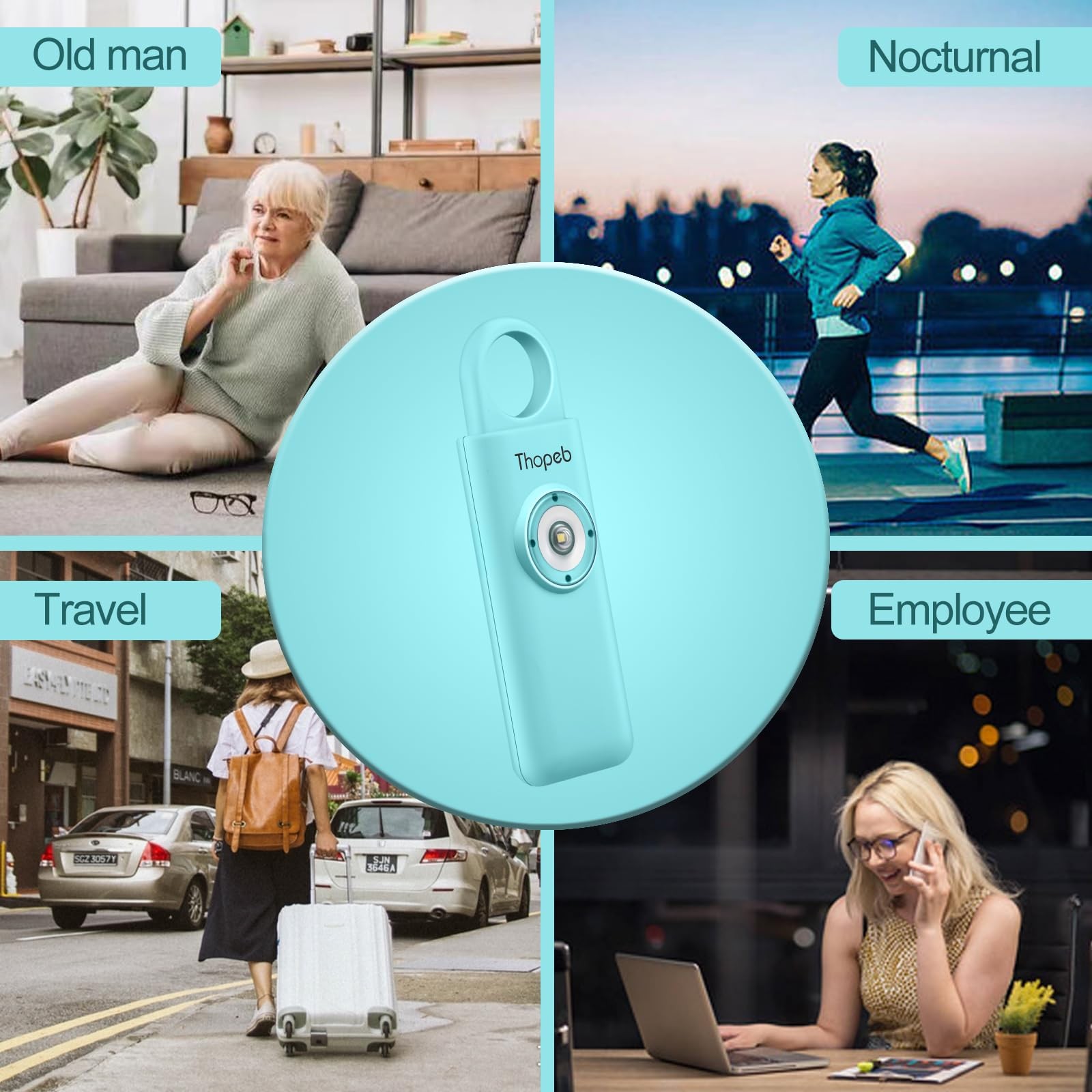 Personal Safety Alarm for Women, Kids & Elders – 135dB Keychain Siren