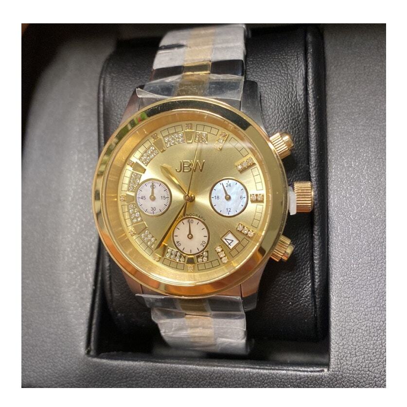 JBW Women’s Alessandra Chronograph Stainless Steel Gold Crystal-set Dial