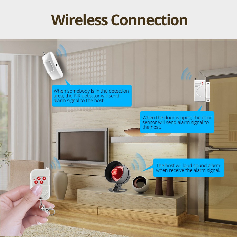 KERUI 110dB Wireless Security Alarm System Home Garden Outdoor Protection Kit