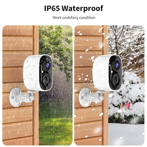 2K FHD Solar Powered Security Cameras Wireless white 4pack solar powered