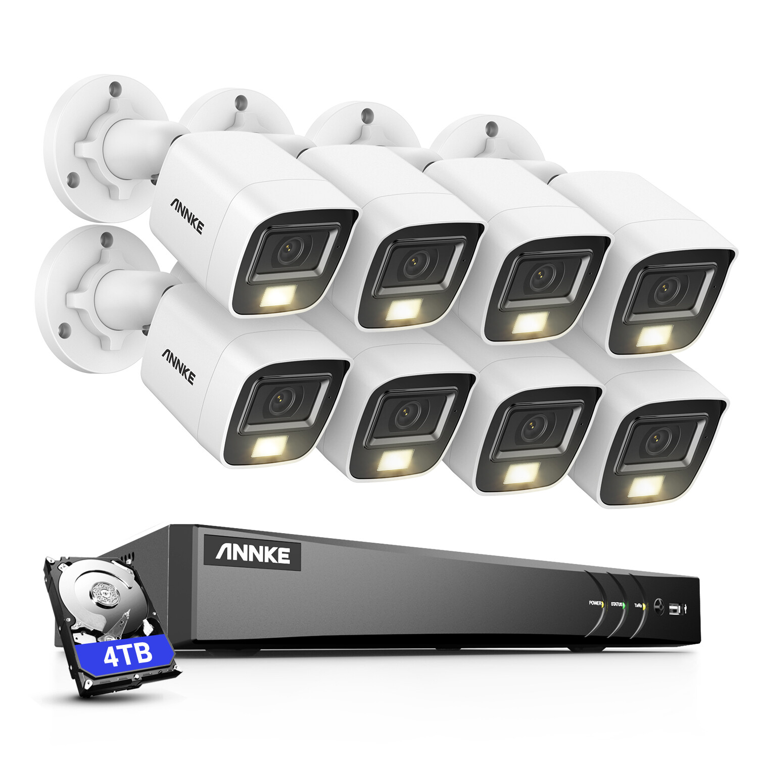 ANNKE 8CH DVR 5MP 4K Video CCTV Security Camera System AI Detection Color Night