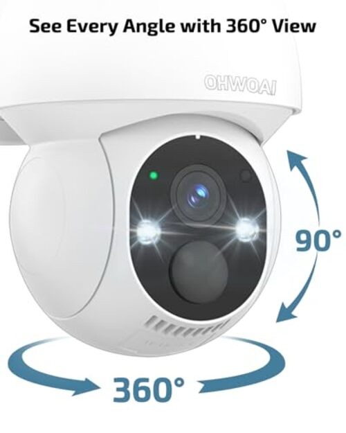 《100% Solar Powered &Full 360° Coverage》Outdoor Wireless PTZ 4 Cameras+500GB