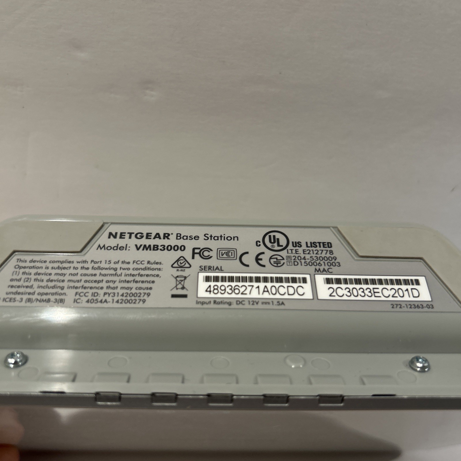 Netgear Arlo Base Station VMB3000 Wireless Router -No Power cord