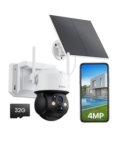 4MP Solar Security Cameras Wireless Outdoor, 360° Pan Tilt Battery C291