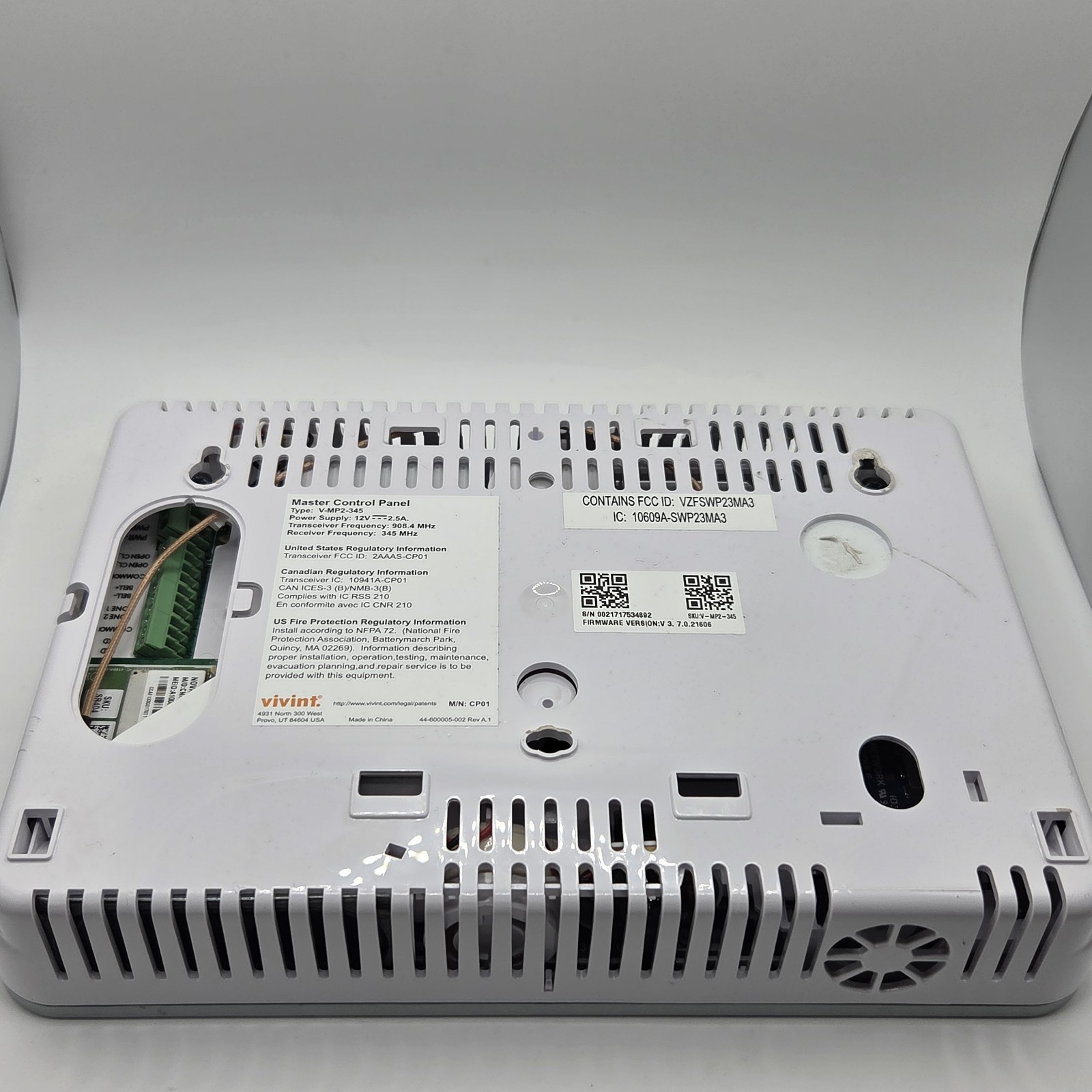 Vivint V-MP2-345 Master Control Panel Used, Untested