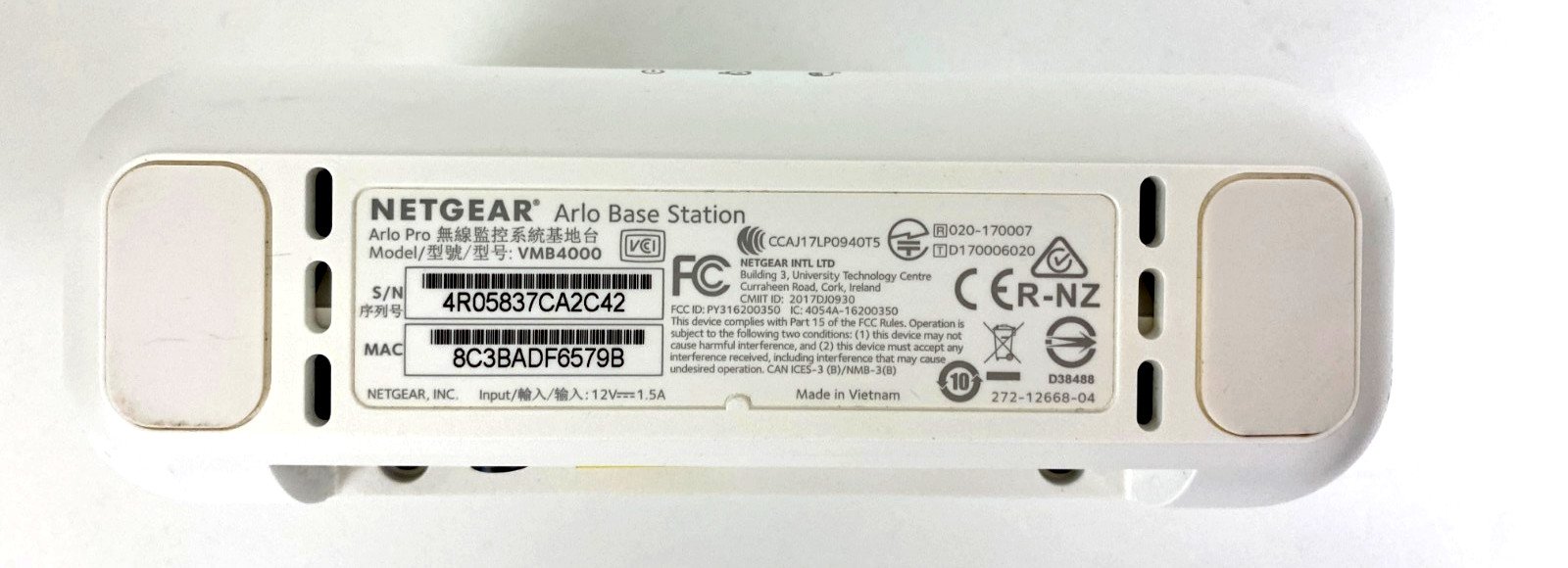 NETGEAR Arlo Pro Base Station VMB4000 SmartHub w/ Siren USB LAN