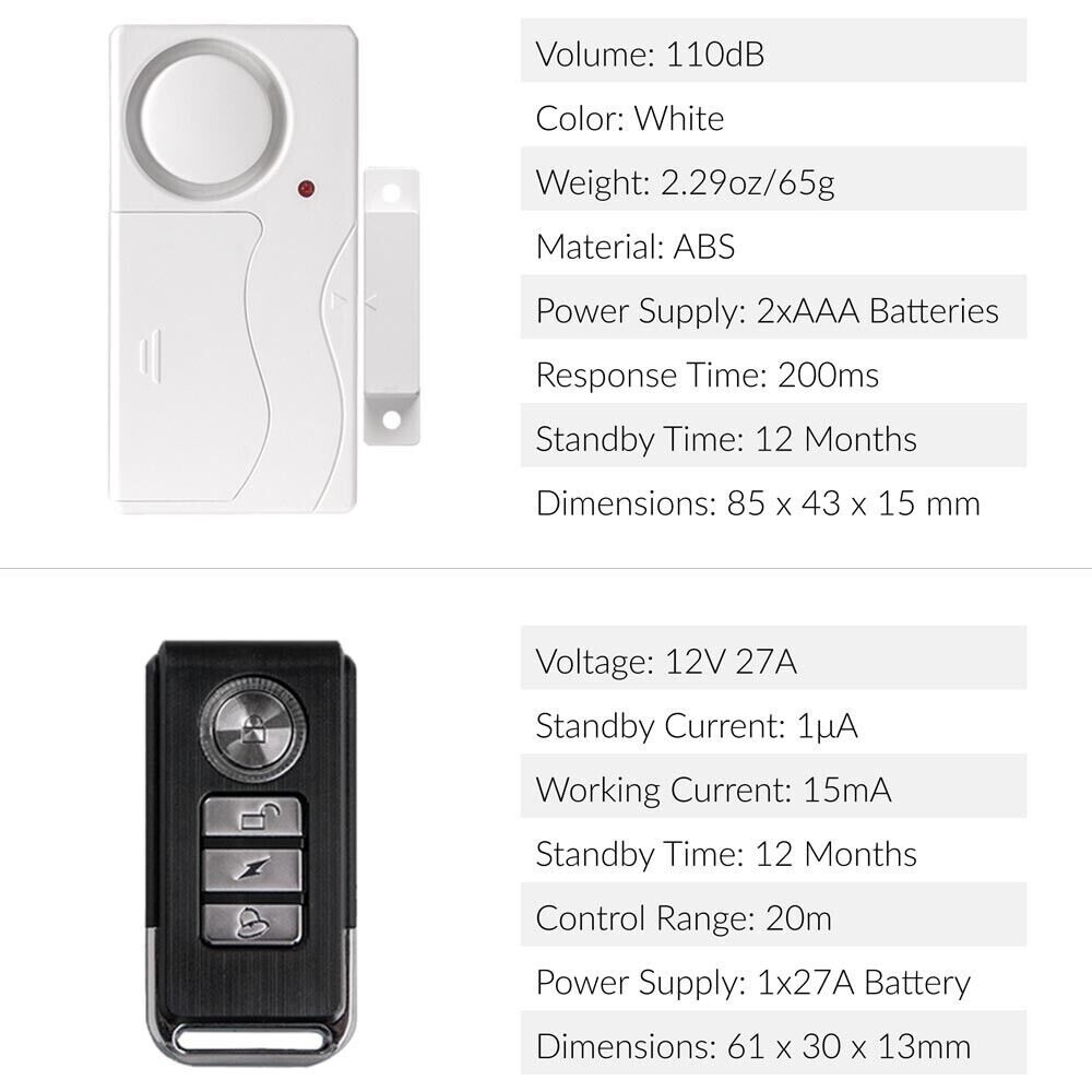 Alarmas de Seguridad para Casa – Alarma de Puerta Inalambrica Security Alarms