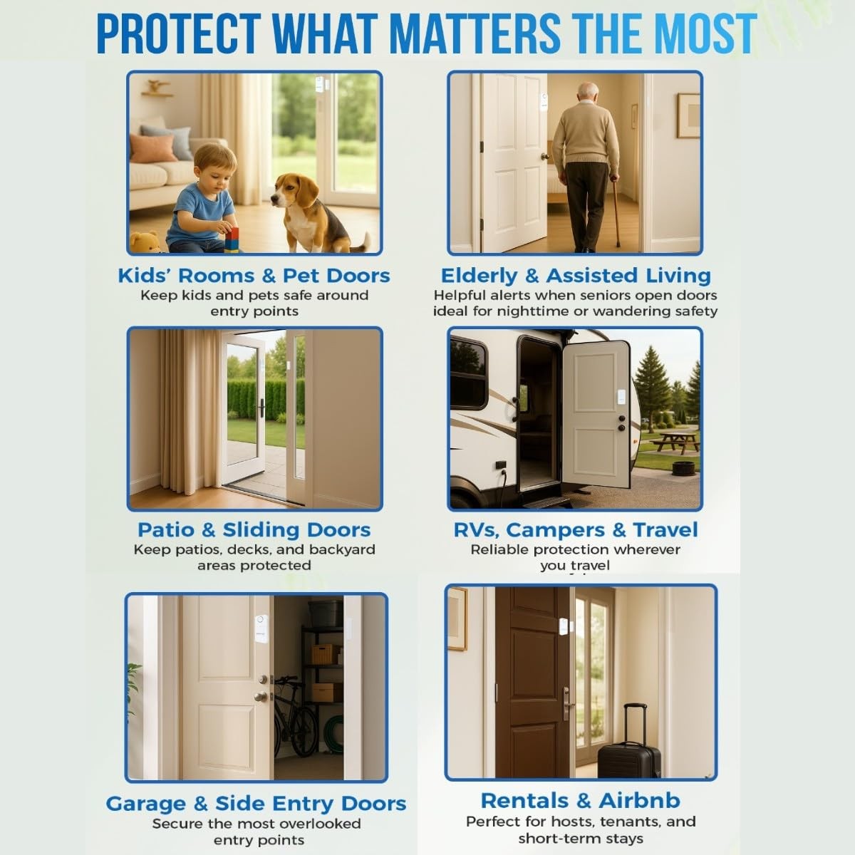 Door Alarms When Opened – 130 dB Loud Door & Window Alarm, 1.2” Wide Gap , In…