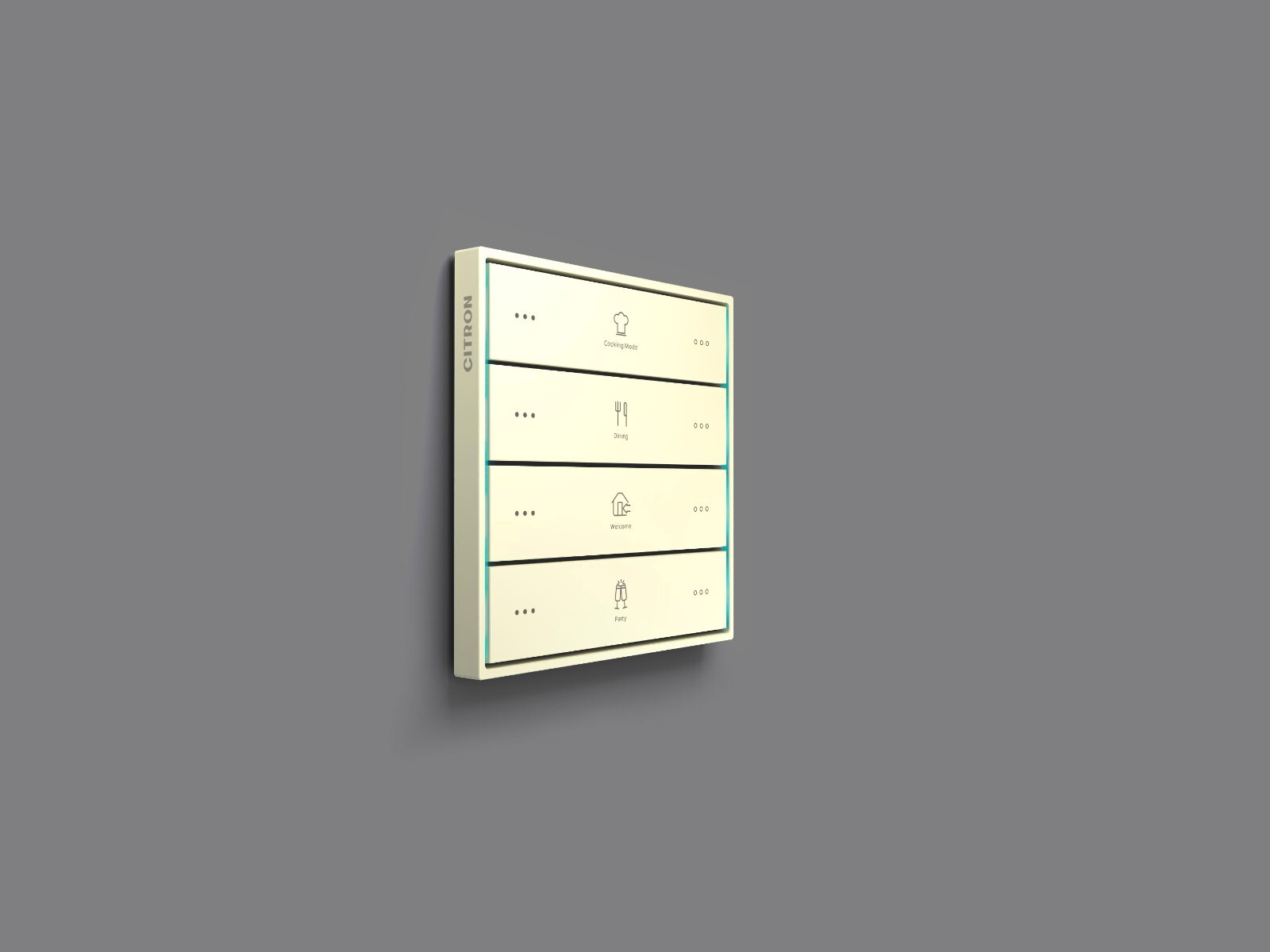 KNX KEYPAD 8 BUTTONS CITRON SQUARE OR RECTANGULAR LUXURE POLAR WHITE