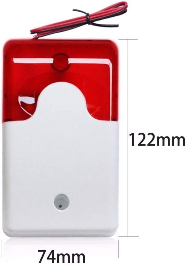 DC9 to 12V Wired Strobe Siren Red Light Sound Flash Buzzer Siren Home Security