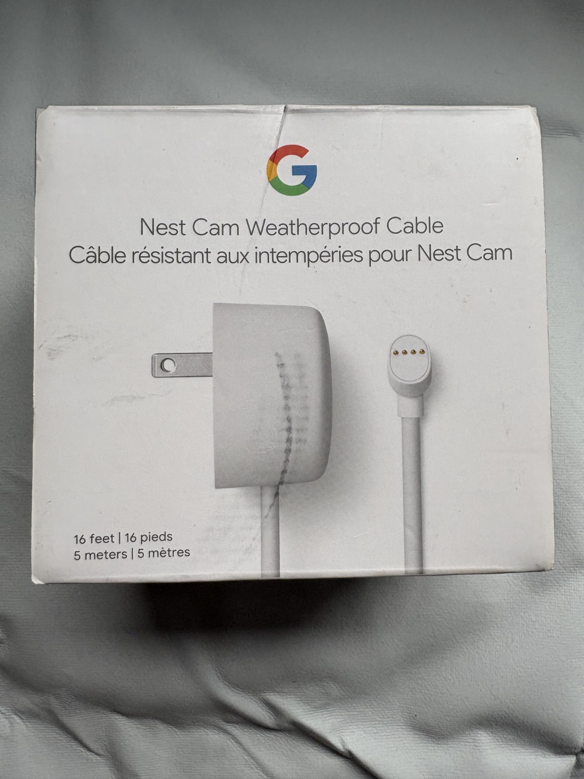 Google Nest Cam Weatherproof Cable for Nest Cam 16 feet- New and sealed
