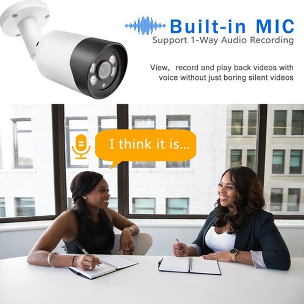 Vikylin 8CH 8POE NVR 5MP Full Color Security IP Camera Bullet System Outdoor Lot