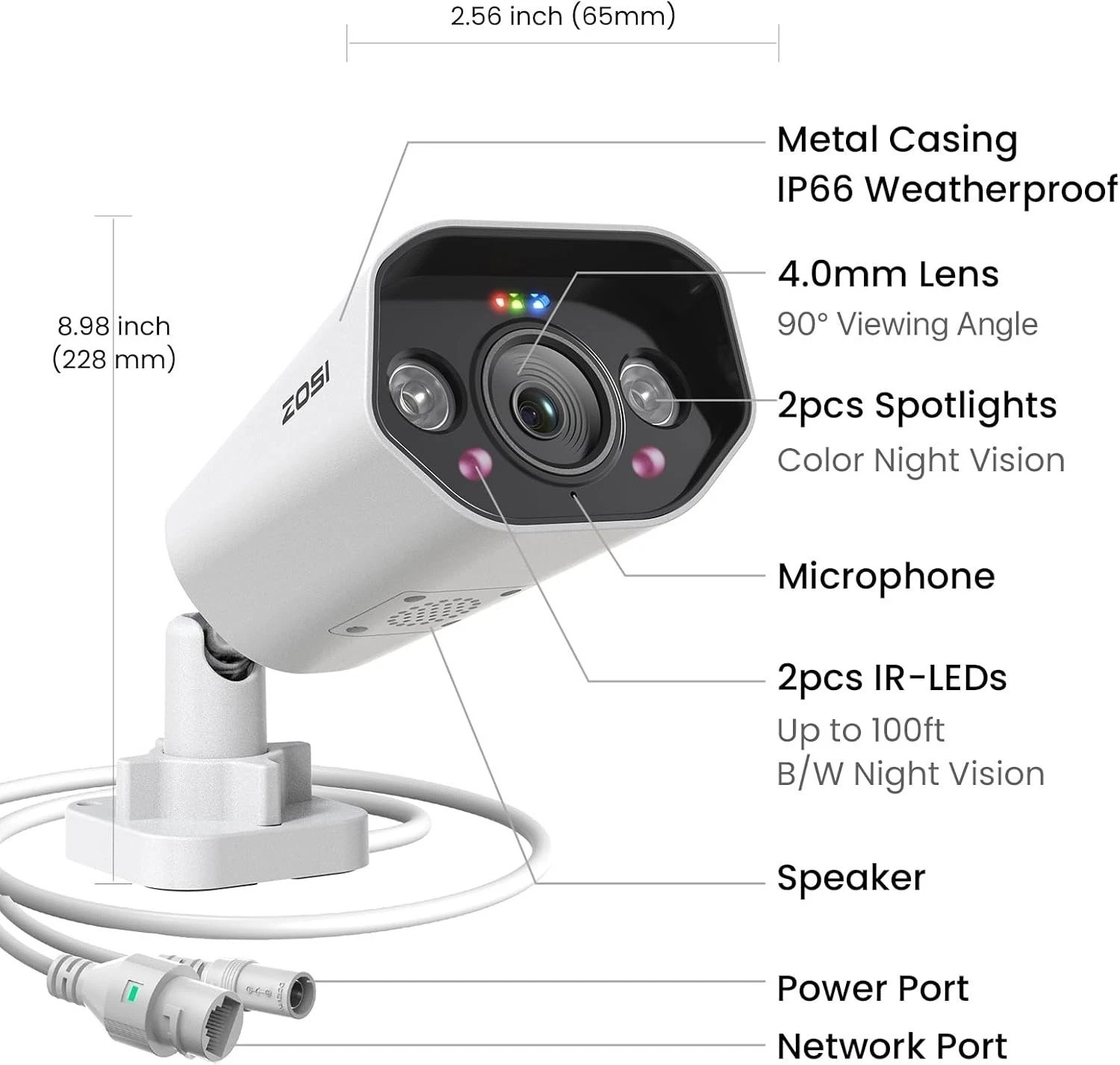 ZOSI 32CH 4K 8TB PoE Switch NVR Security Camera System Outdoor 32Cam NightVision
