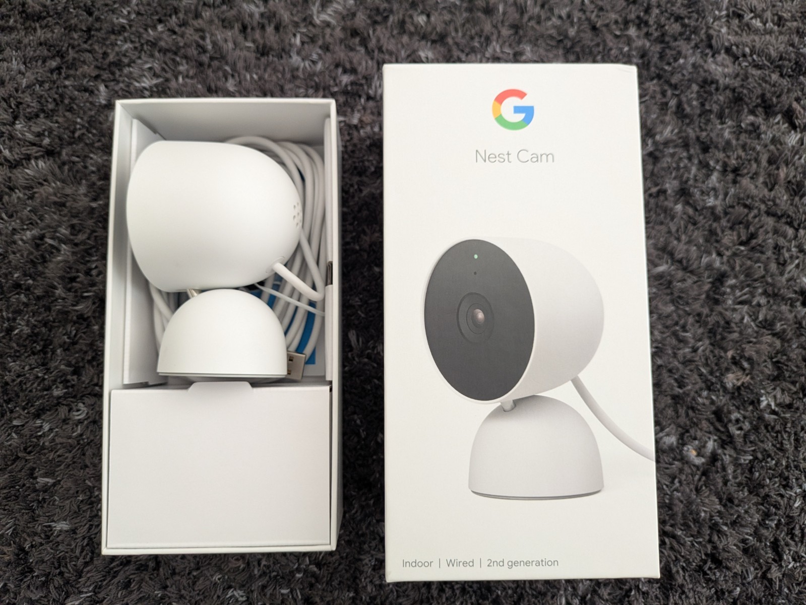 Google Nest Cam (Indoor | Wired | 2nd generation) Security Camera 1080p HD Wi-Fi