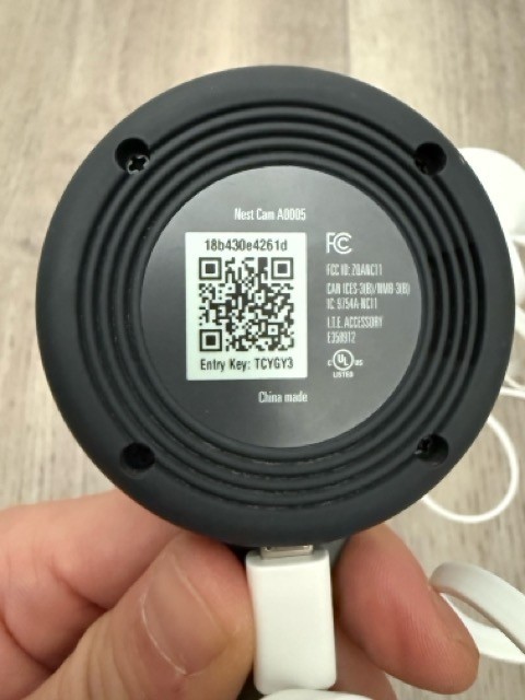 GUC Google Nest Cam A0005 Security Camera w Charging Cable – Turns On Untested