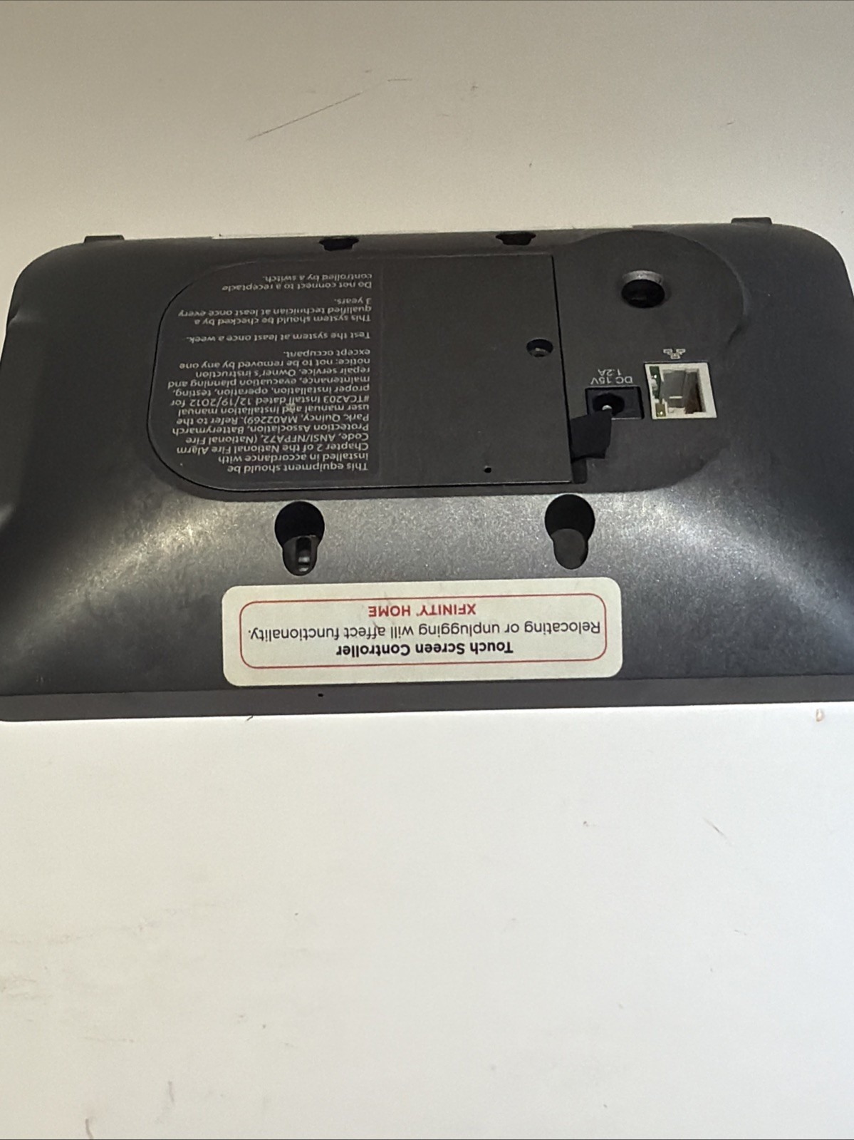 Xfinity Home Touchscreen Controller Model TCA203COMG Intertek 400367