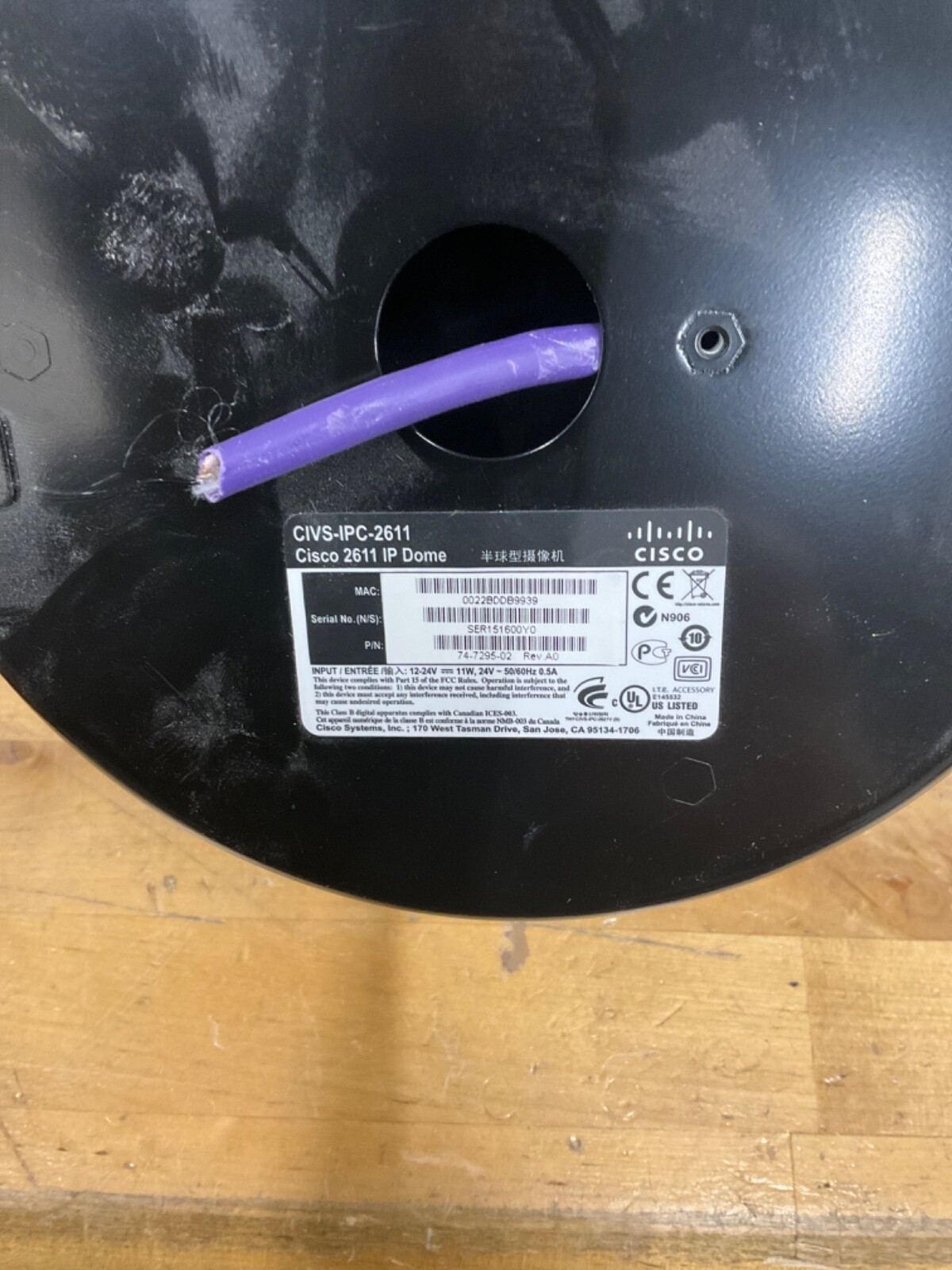 Cisco CIVS-IPC-2611 Video Standard Definition IP Dome Camera