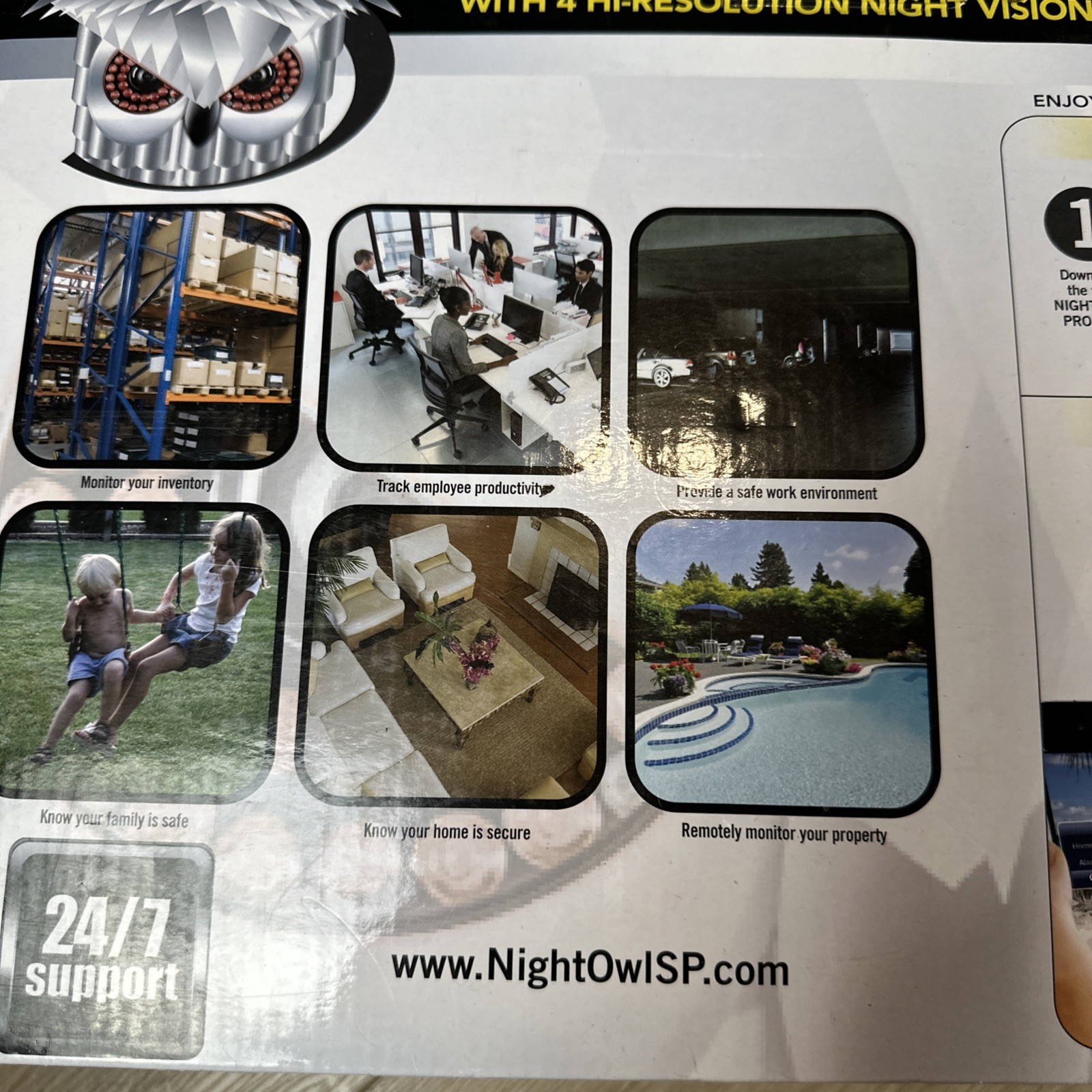 Night Owl 960H Video Security 500GB DVR System 8 Channel 4 Cameras New Open Box