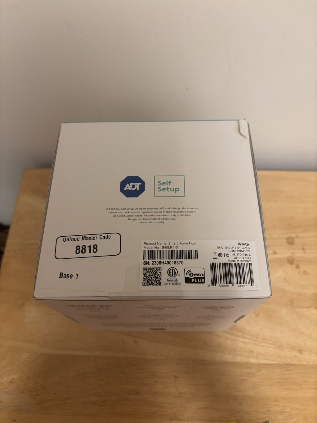 ADT Self Setup Smart Home Hub – White (S40LR1-01) New In Box NOS