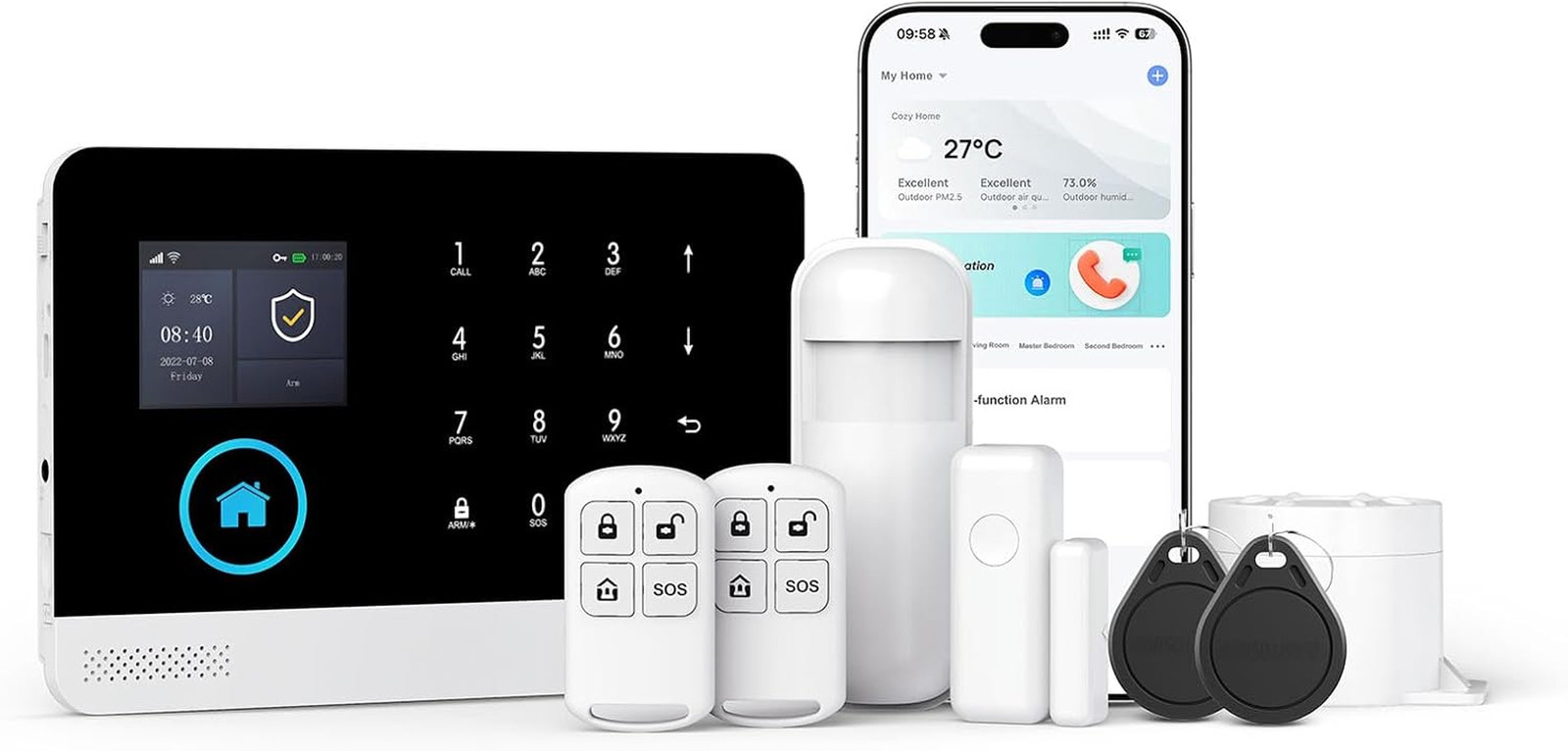 Home Security System – Alarm 8-Piece Kit Compatible with Alexa,Tuey and Smart Li
