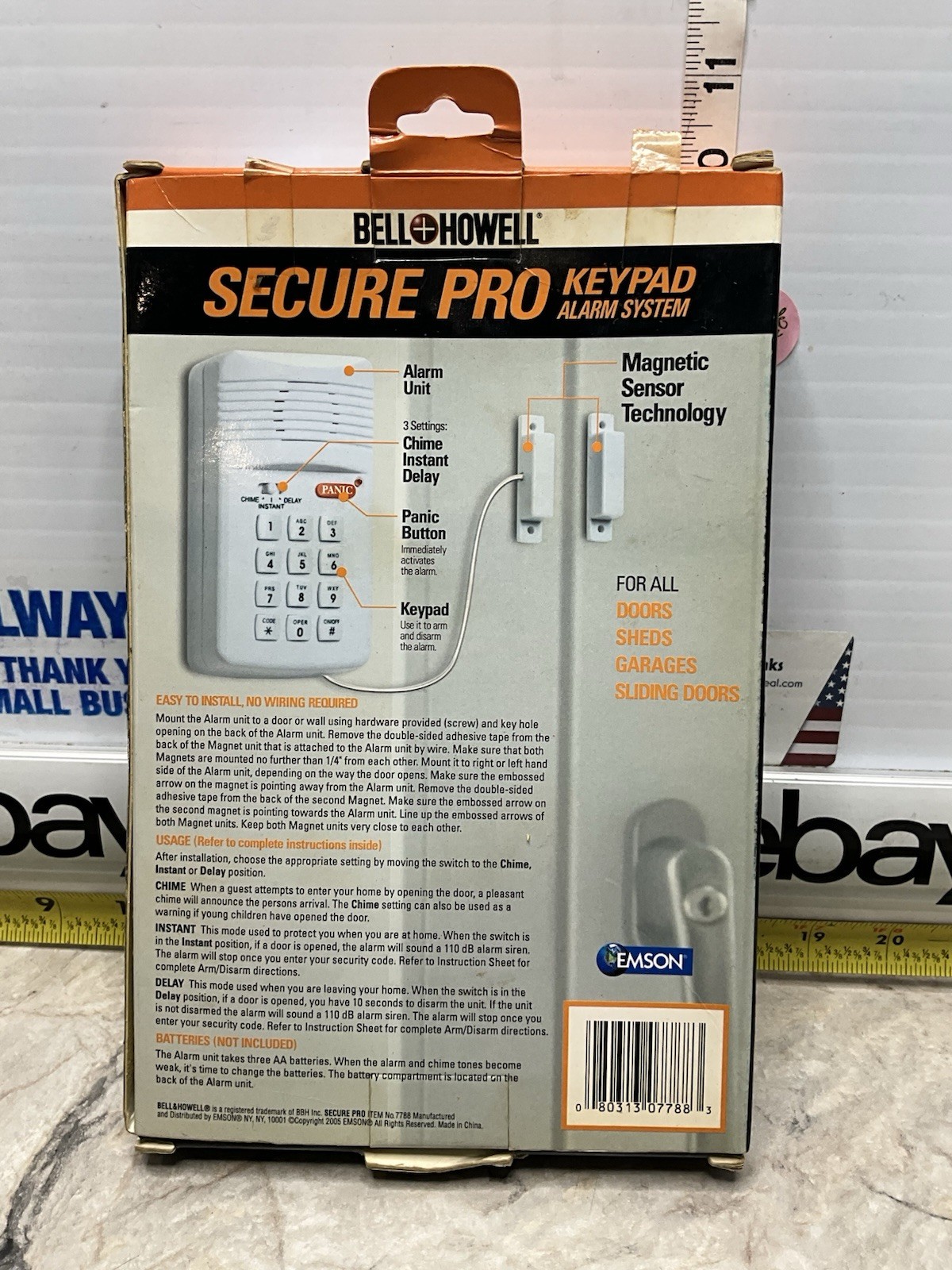 Vintage Bell Howell Secure Pro Keypad 110 Alarm System Panic Button Loud 7788 Ne