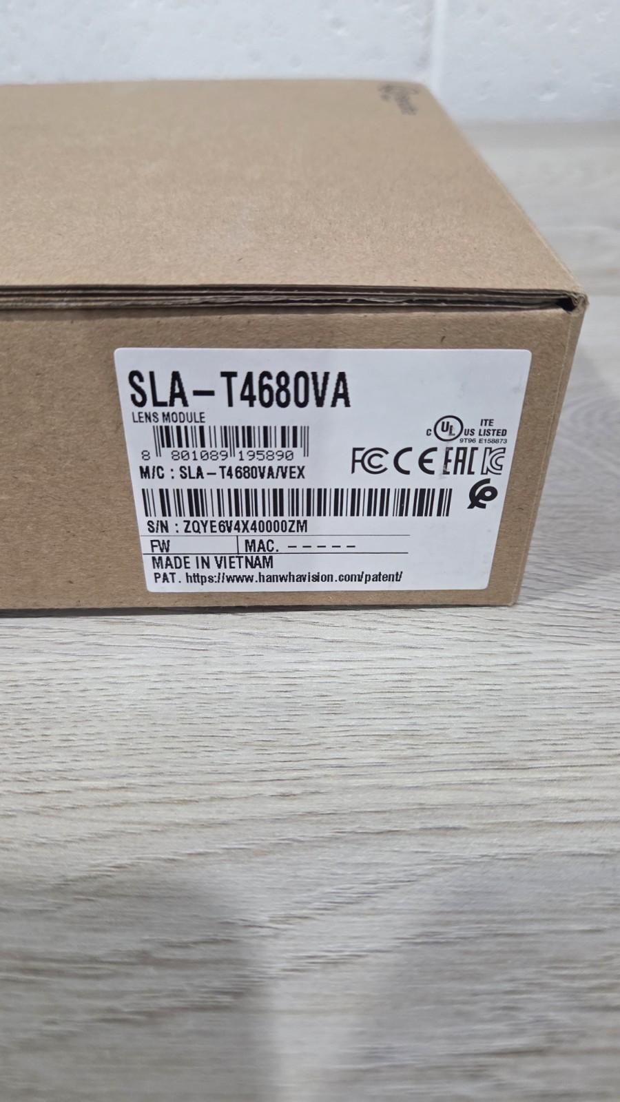 Hanwha SLA-T4680VA 2MP 120dB WDR 4.6mm Pinhole Security Camera Lens