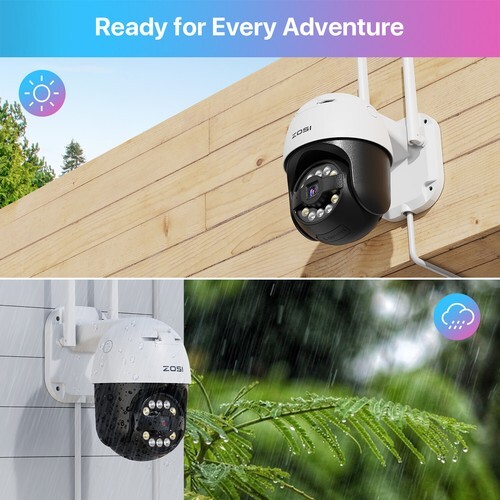 ZOSI 5MP Wireless Security Camera PT WiFi AI Face/Car Detect with Two Way Audio