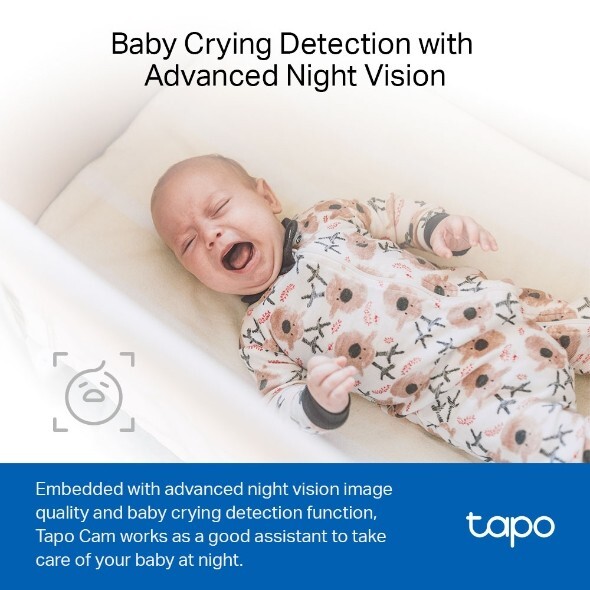 TP-LINK Tapo 2k Indoor Security Wi-Fi Camera, Tapo C110 Night Vision, White