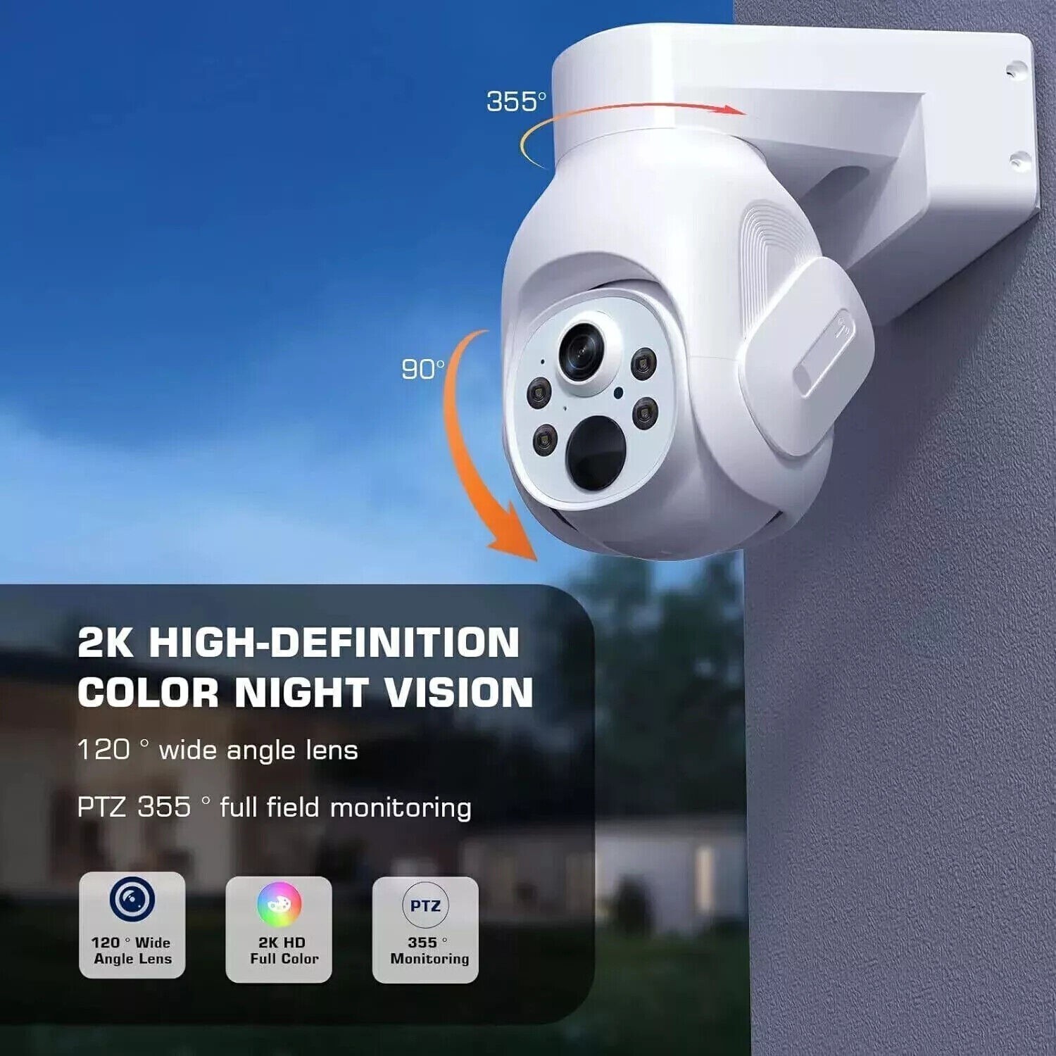 4MP Solar Home Security Camera System Wireless Outdoor with 10CH NVR & 500GB HDD