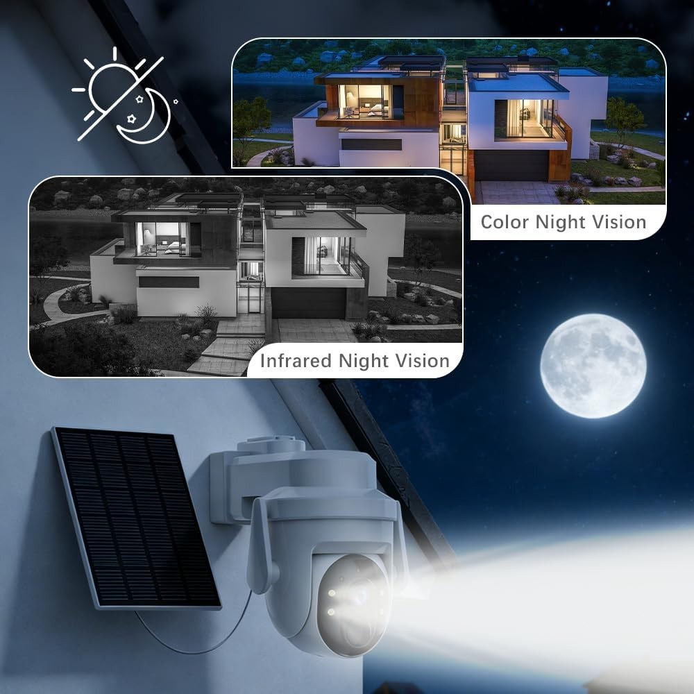 2/4 PacK Solar Camera Wireless Solar Security Camera System 4MP WiFi iP Camera