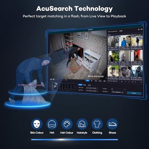 PoE Security Camera System 16 Channel, AcuSearch, 12MP 4K 16CH Commercial NVR