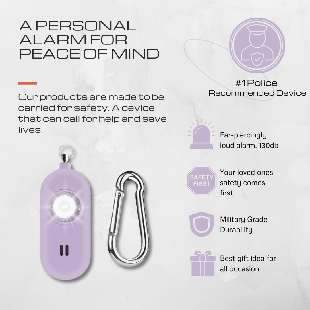 Rechargeable Personal Safety Alarm for Women. 130dB Siren. Ear-Piercingly Lou…