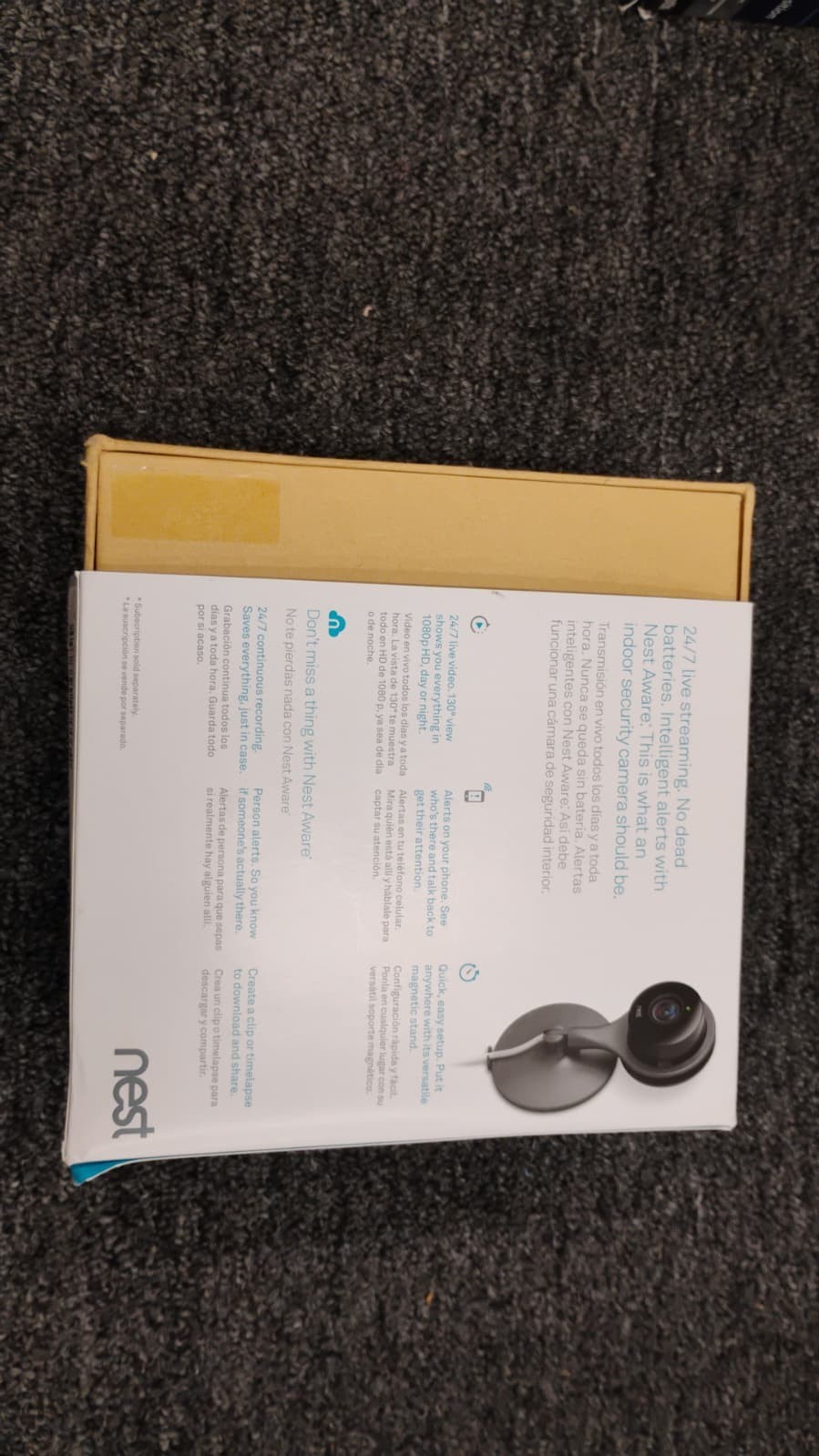 Nest NC1102ES 1080p Security Camera, OBN (Broken Lense), K5