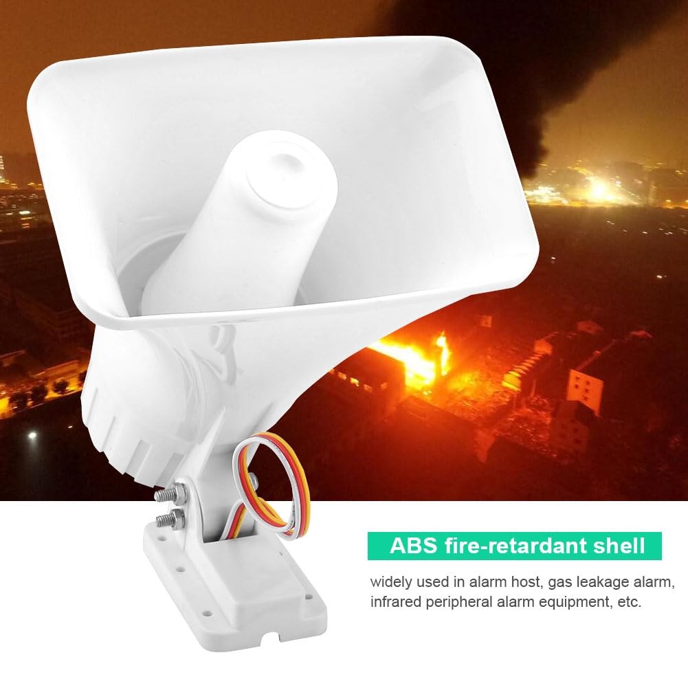 Electronic Alarm Siren Horn 150dB Indoor/Outdoor Siren DC 12V for Home System…