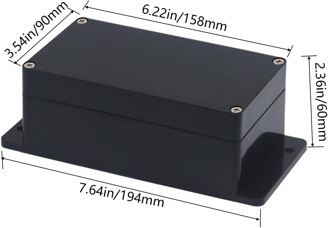 Project Box ABS Plastic Black Electrical Boxes IP65 6.2″x3.5″x2.4″,