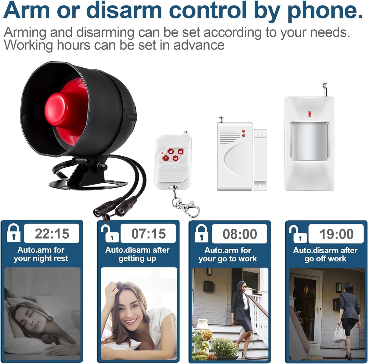 WiFi Alarm Home Security System 120dB Alarm System Motion Sensor Remote Control