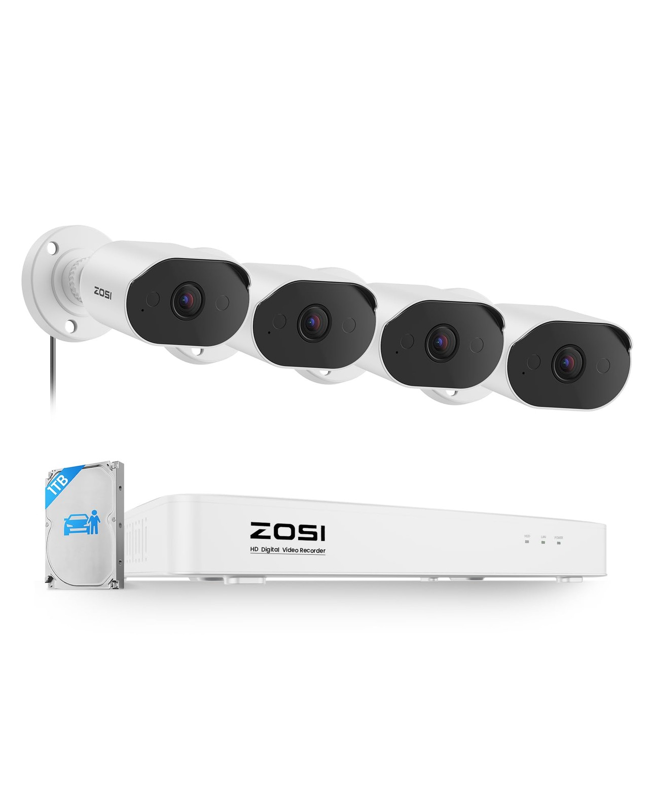 8CH 1080p Home Security Camera System with Audio, AI Person Vehicle Detection…